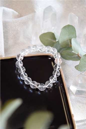 [3660341714386] Bracelet Cristal de Roche Perles rondes 10 mm