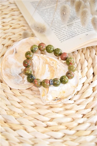 [3660341714690] Bracelet Unakite Perles rondes 12 mm