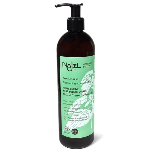 [3760061221499] Shampooing Alep 2 en 1 pour cheveux gras bio | 500 ml