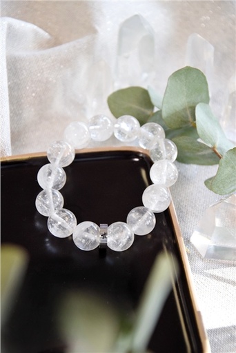 [3660341714409] Bracelet Cristal de Roche Perles rondes 14 mm