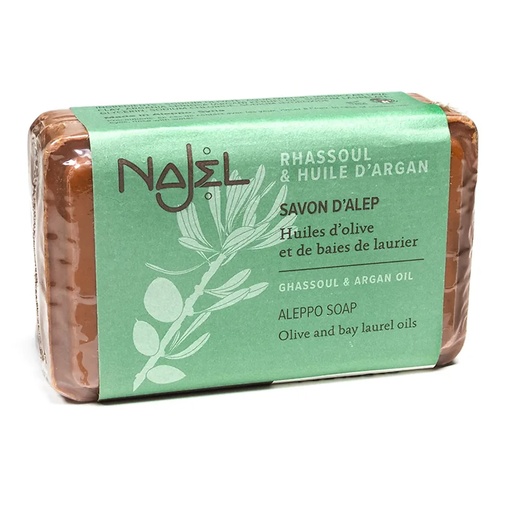 [3760061223271] Savon d'Alep Ghassoul et huile d'Argan | 100 g