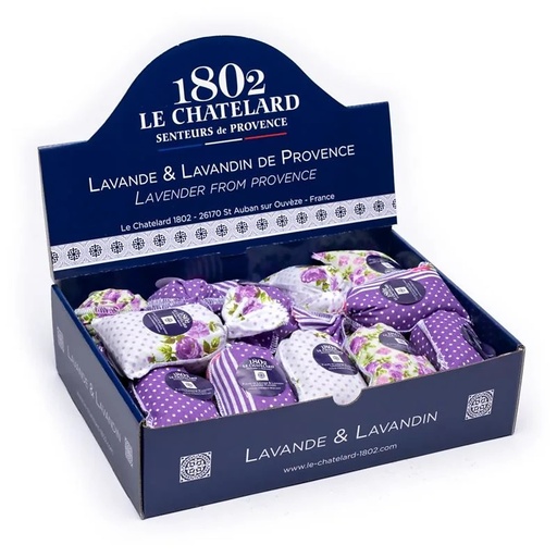 [3760076653773] Sachets Lavande & Lavandin Lilas dans un présentoir | 18 g