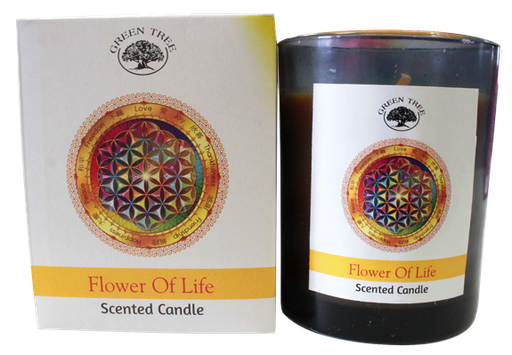 [8904280702796] Bougie Green Tree Flower of Life