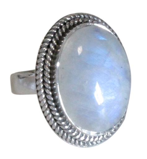 [3660341617052] Bague Pierre de Lune Argent 925 Ronde T53