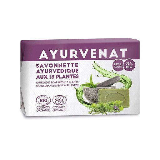[3760087902532] Ayurvenat Savon 18 herbes ayurvédiques BIO | 100 g