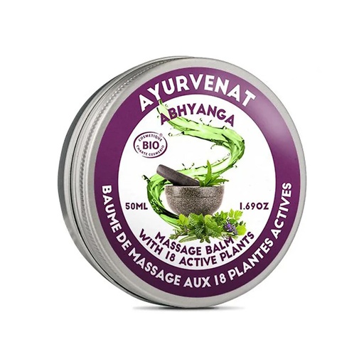 [3760087902792] Ayurvenat Baume de massage 18 herbes ayurvédiques BIO | 50 ml