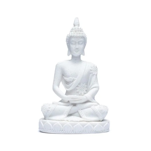 [8720512978421] Statue de Bouddha de méditation blanche | 6x11cm