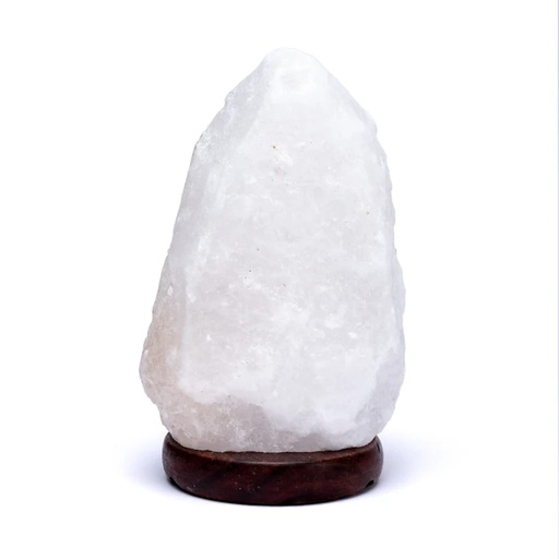 [8720512977318] Lampe cristal de sel blanche avec câble et LED | 2000-3000g