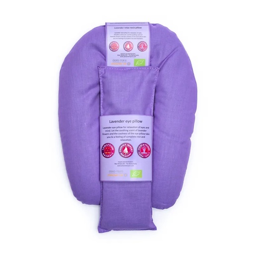 [8719172830194] Coussins yeux & cou Lavande Bio violet clair