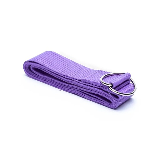 [8720512976137] Sangle de yoga D-ring coton violet clair | 183x4cm