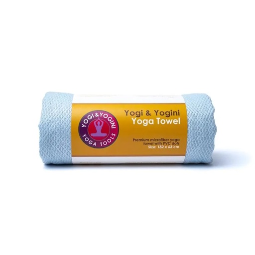 [8720512977608] Serviette de yoga bleu clair à pois PVC | 182x63cm