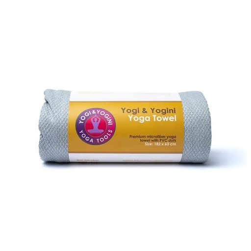 [8720512977615] Serviette de yoga gris clair à pois PVC | 182x63cm