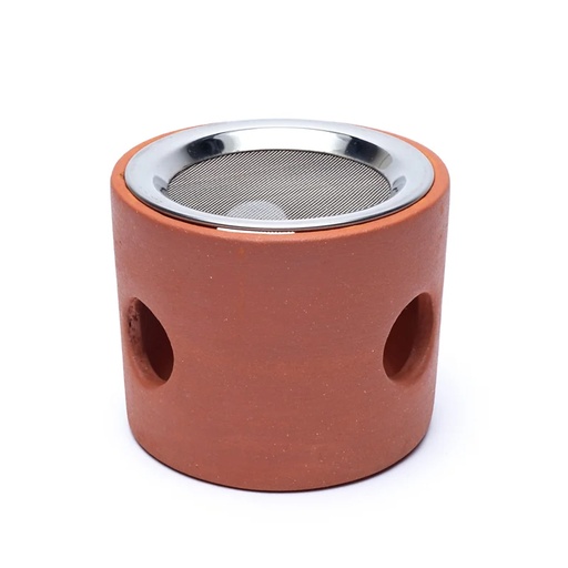 [8720512976984] Brûle-encens terre cuite + tamis inox | 9x7,5cm