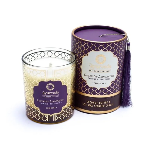 [8903833913061] Tridosha Lavande Citronnelle Ayurveda Bougie parfumée | 200g