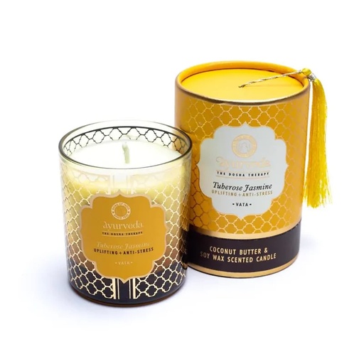 [8903833913085] Vata Tuberose Jasmin Ayurveda Bougie parfumée | 200 g