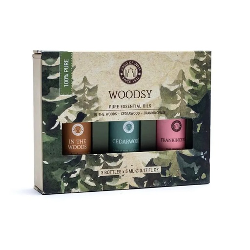 [8903833916895] Set d'Huiles Essentielles Aromathérapie Woodsy | 3x5 ml