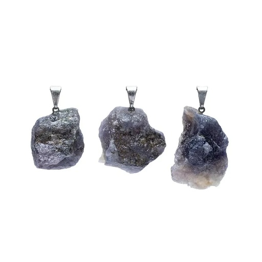 [8720512976441] Pendentif en Iolite brute (Saphir d'Eau) | ± 2.5 cm