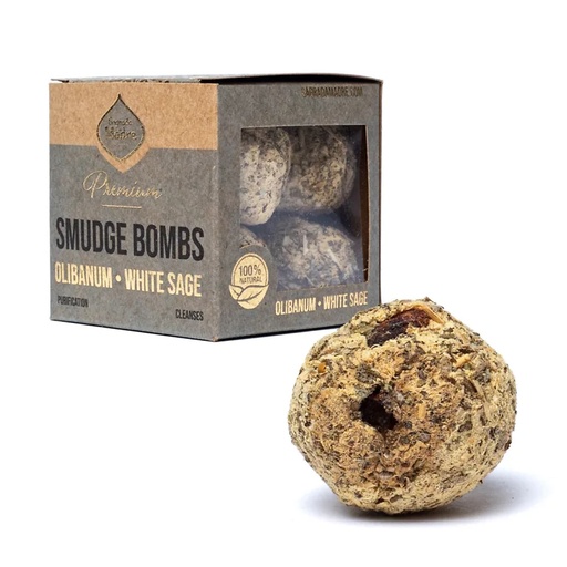 [7798348231141] Sagrada Madre bombe Smudge Premium Oliban & Sauge blanche | ±65g