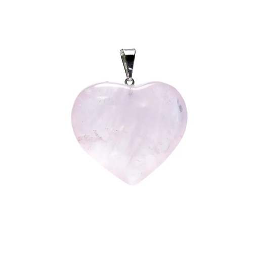 [8720512977684] Pendentif de quartz rose en forme de cœur | ± 2-3 cm