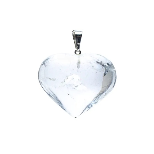 [8720512977691] Pendentif  en cristal de roche en forme de cœur | ± 2-3 cm