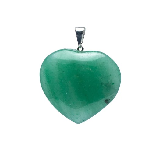 [8720512977707] Pendentif de quartz vert en forme de cœur | ± 2-3 cm