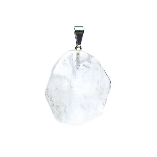 [8720512977752] Pendentif pierre gemme cristal de roche forme fantaisie | ±3cm