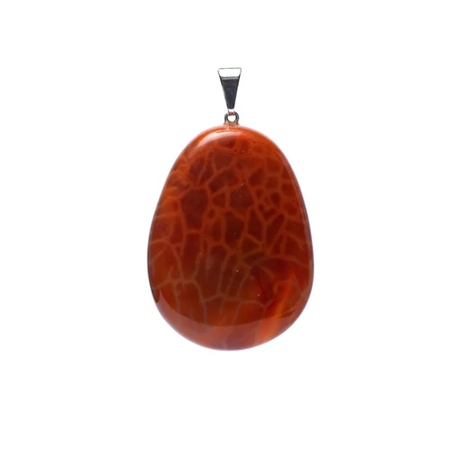 [8720512977813] Pendentif en agate de feu en forme de goutte | ±3,5-4cm
