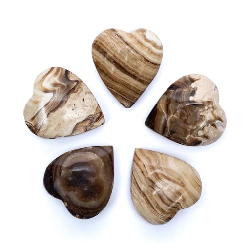 [8720512974904] Coeur en Aragonite marron Pierre de soucis | 5,5x5x2,5cm