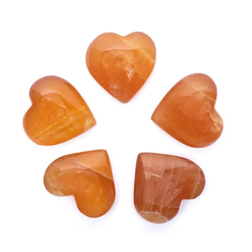 [8720512975154] Coeur de Calcite de miel Pierre de soucis | 5x5x2cm