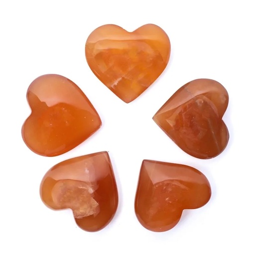 [8720512975161] Coeur de Calcite de miel Pierre de soucis | 6x6x2,5cm