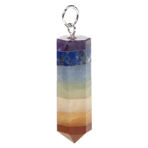 [8719497614349] Pendentif 7 pierres de chakra| 3.5cm