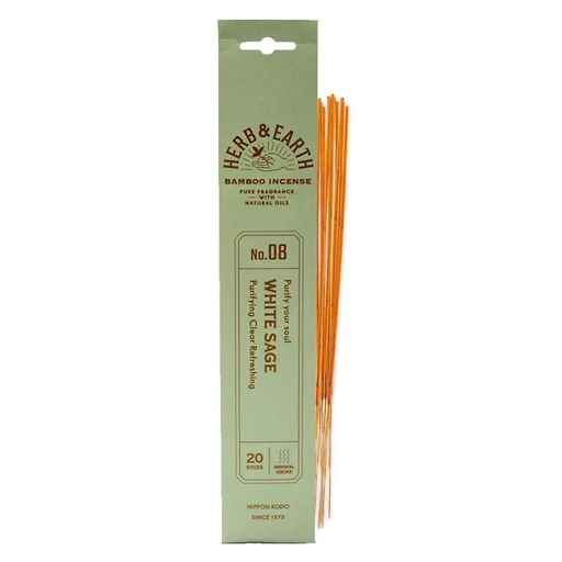 [8720512977059] Nippon Kodo Encens Sauge Blanche Herb & Earth  | 8 g