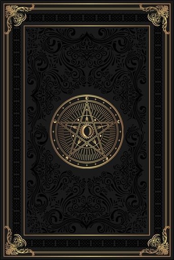 Couverture du livre Grimoire vierge pentacle lunaire : noir de Alliance magique Editions