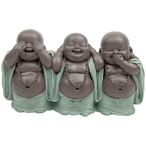 [3700643507030] Statue 3 Bouddhas rieurs