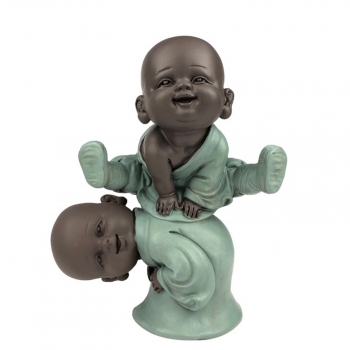 [3700643507023] Statuette 2 bonzes jump