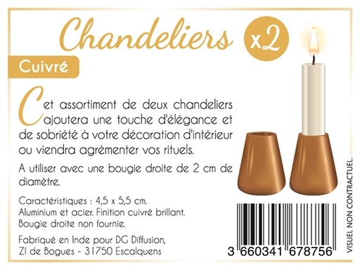 [3660341678756] Chandeliers Métal Mini - Cuivré Rose Brillant (assortiment de 2)