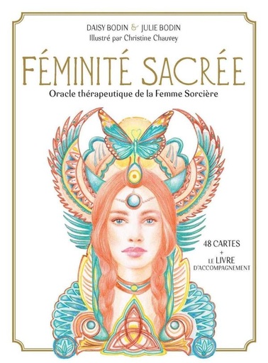 [9782212573299] Féminite sacrée ; oracle thérapeutique de la femme sorcière ; 48 cartes oracle et le livre d'accompagnement