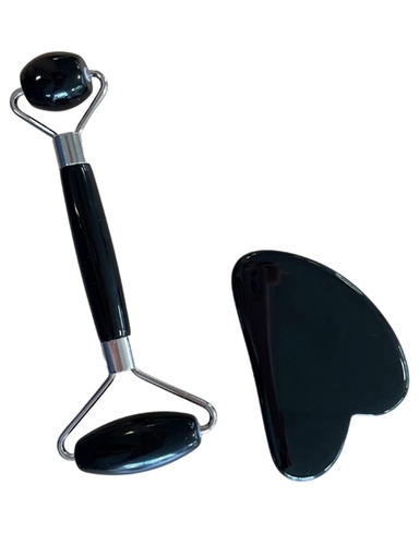 [3660341733844] Coffret de Massage pour le Visage en Obsidienne noire