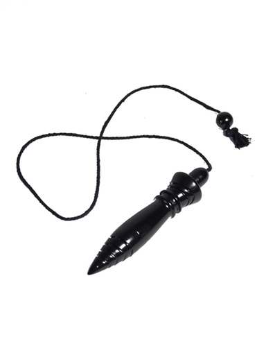 [3660341740255] Pendule Thot Buis Noir Gravé et Plombé - 23g