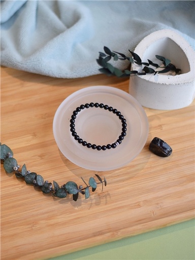 [3660341738825] Bracelet Tourmaline Noire Perles rondes 6 mm