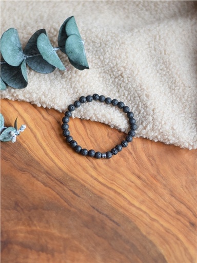 [3660341738948] Bracelet Pierre de lave Perles rondes 6 mm