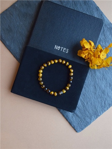 [3660341739037] Bracelet Oeil de tigre Perles rondes 8 mm Poignet large