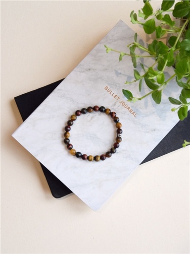 [3660341739082] Bracelet il de Taureau, il de faucon, il de tigre Perles rondes 8 mm Poignet large