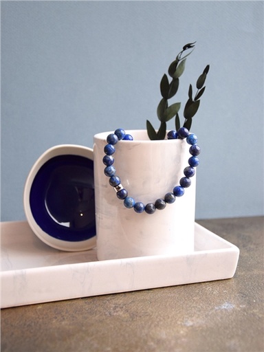 [3660341739099] Bracelet Lapis-Lazuli Perles rondes 8 mm Poignet large