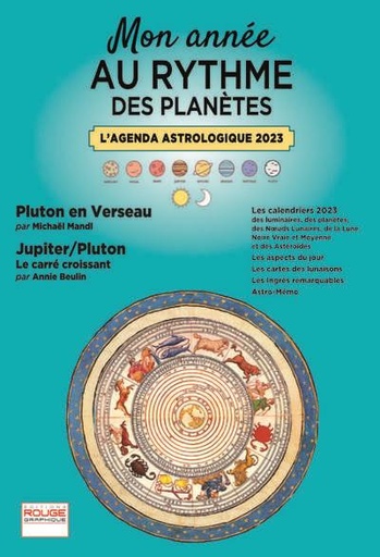 Couverture du livre L'agenda astrologique : mon année au rythme des planètes (édition 2023) de Annie Beulin