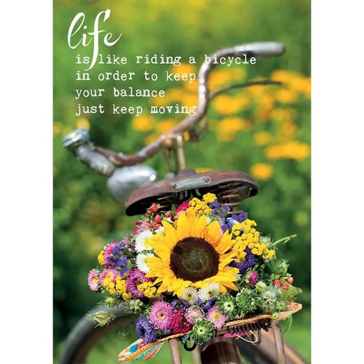 [8718274603699] Carte postale Life is like riding a bicycle -- 15x10.5 cm