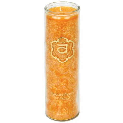 [8718657460024] Bougie parfumée 2° chakra stearine 100 heures | 21x6.5 cm