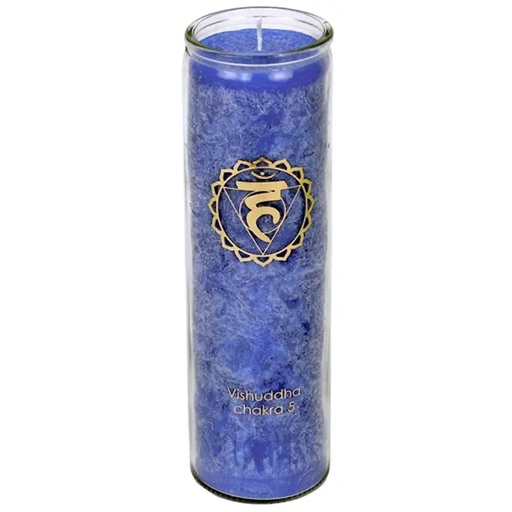 [8718657460055] Bougie parfumée 5° chakra stéarine 100 heures | 21x6.5 cm