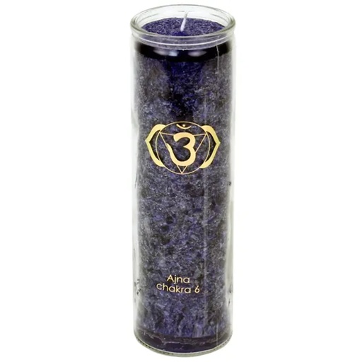[8718657460062] Bougie parfumée 6°chakra stéarine 100 heures | 21x6.5 cm