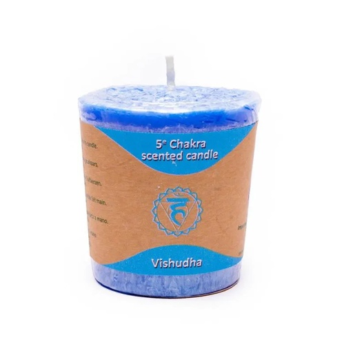 [8718657460154] Bougie Votive parfumée 5°chakra